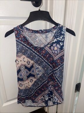 Maurice’s Sleeveless Floral Paisley Tank Top - Navy, Red, Pink